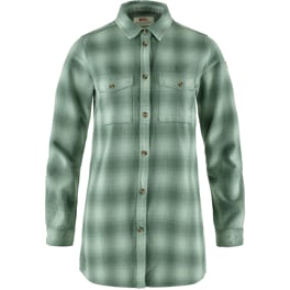 Fjällräven Övik Twill Shirt LS W Women’s Shirts Green Main Front 75549